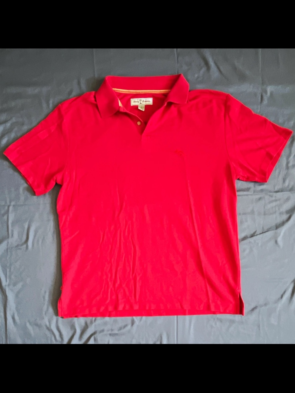 Tommy Bahama Polo Shirt Red Pima Cotton Logo Embroidered Sailfish Pique